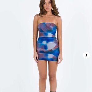 Princess Polly MICAH MINI DRESS BLUE MULTI